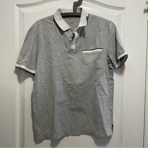 DKNY Gray Polo Shirt with White Accents